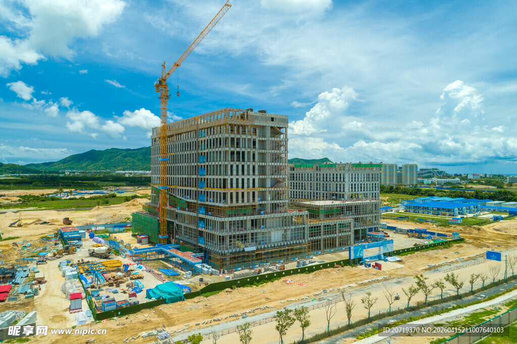 在建工程施工现场俯瞰