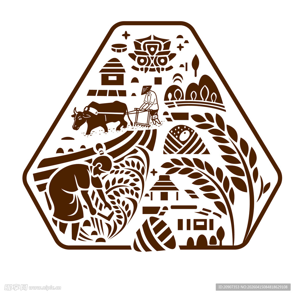 大米包装中式图案纹理中秋端午