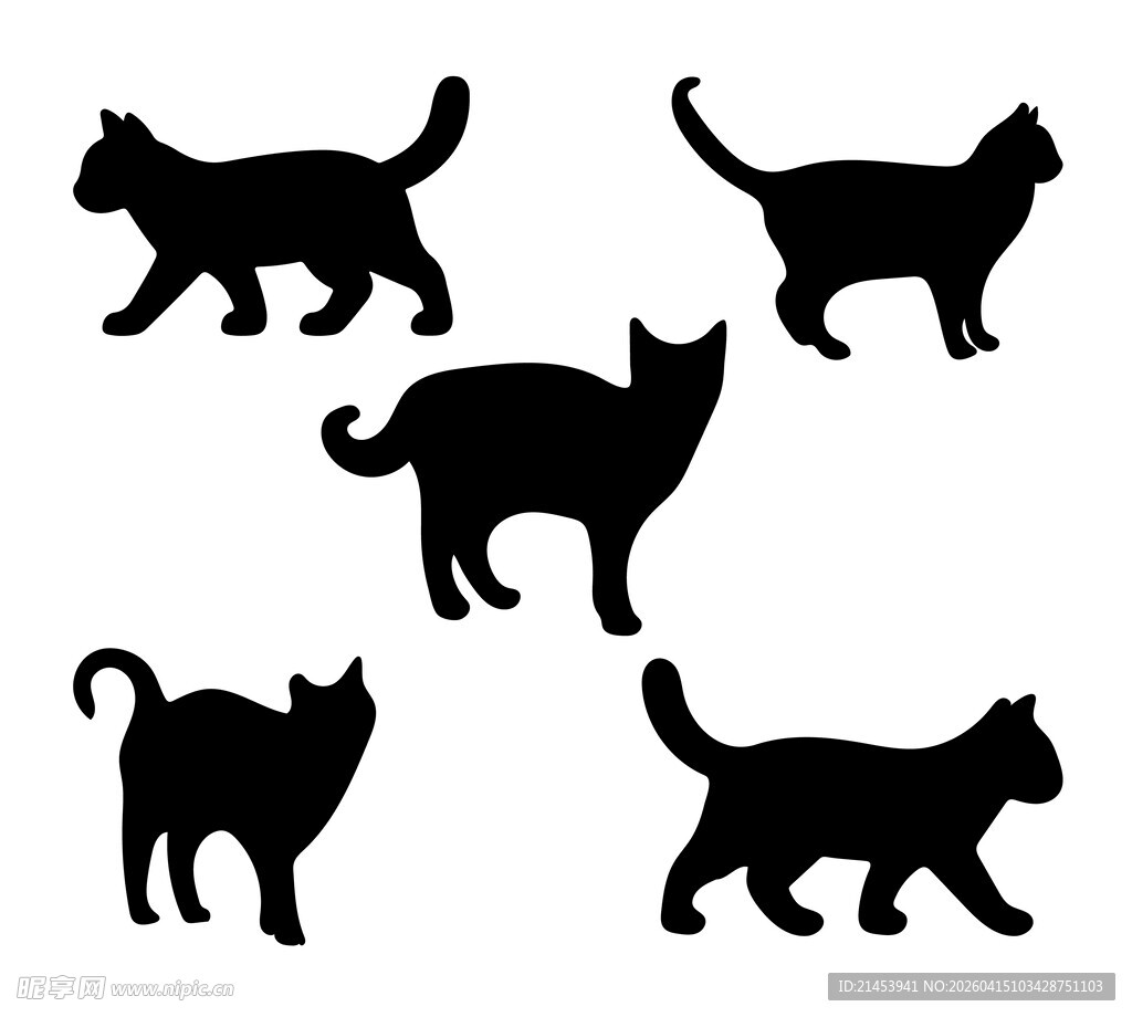猫咪剪影素材