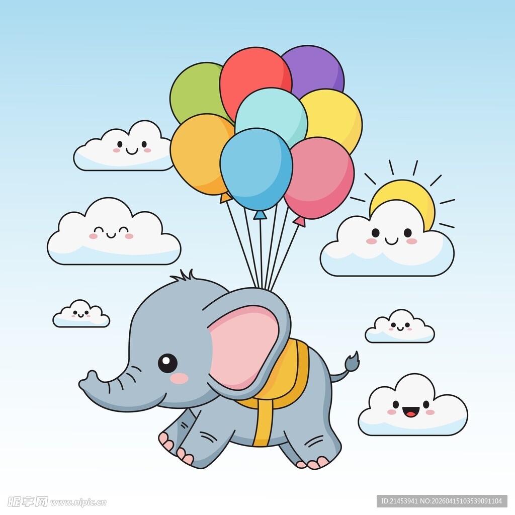 卡通飞象素材