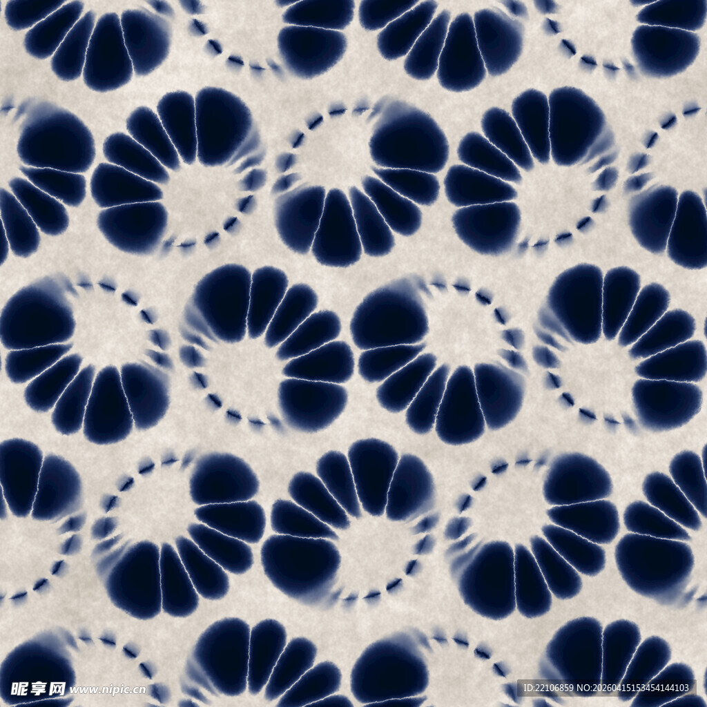 蓝白花卉图案纹理背景