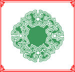 中式绿色圆形花纹图案
