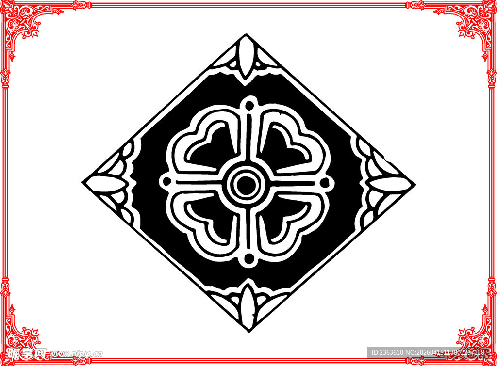 中式传统几何图案纹饰