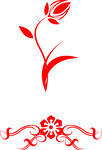 红色花卉装饰图案
