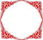 中式红色花纹边框图案