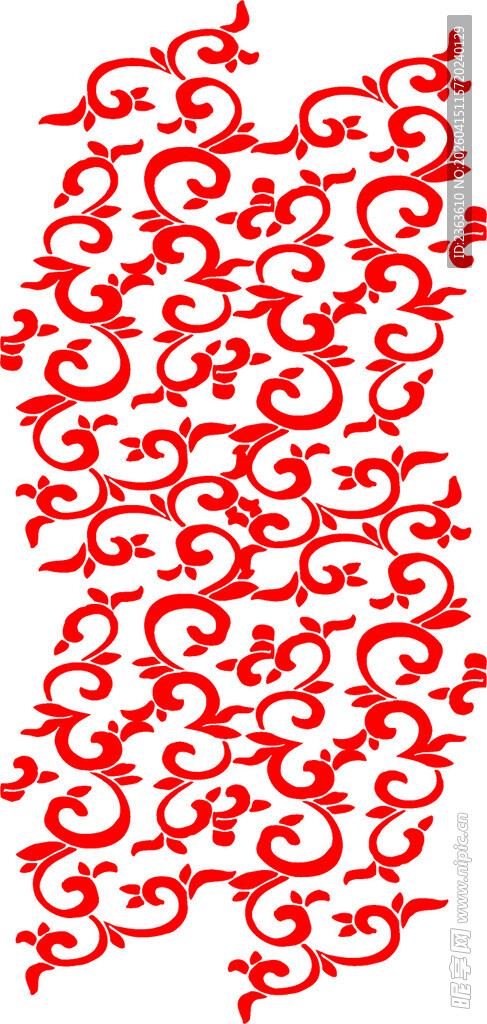 红色中式花纹图案