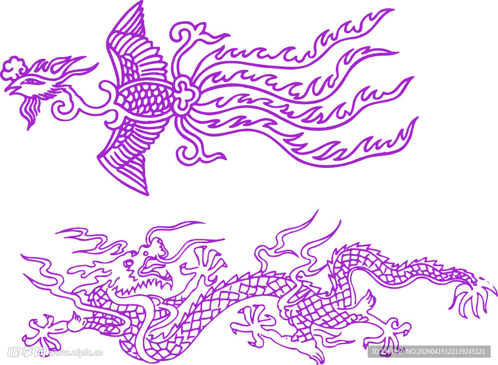 龙凤传统图案设计元素