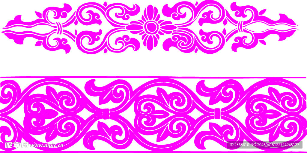 粉色精美花纹装饰图案