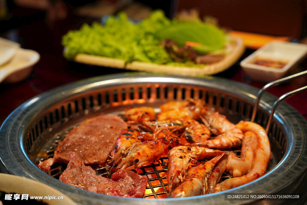 韩式烤肉美食诱人瞬间