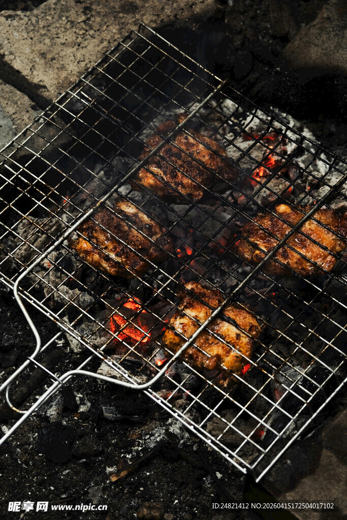 户外烤架上的美味烤肉