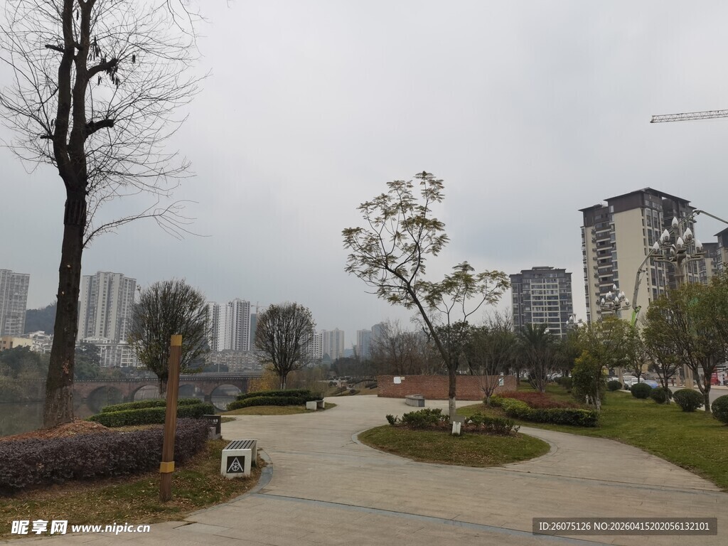 城市公园的静谧小路