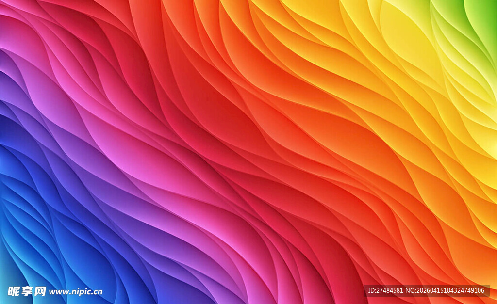 绚丽多彩的波浪纹理图案