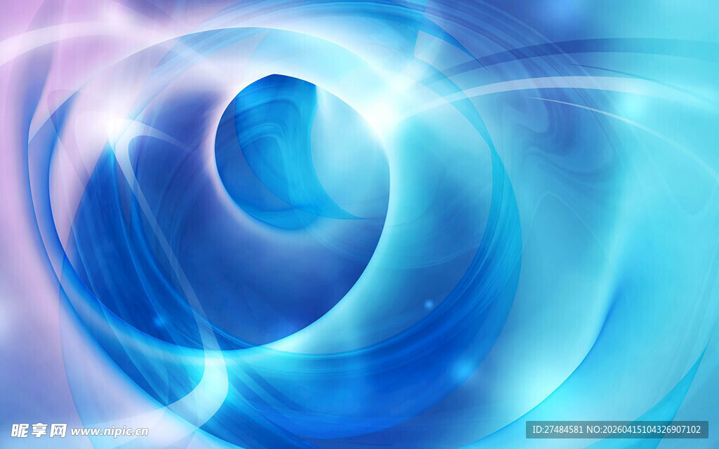 梦幻蓝色螺旋光影背景