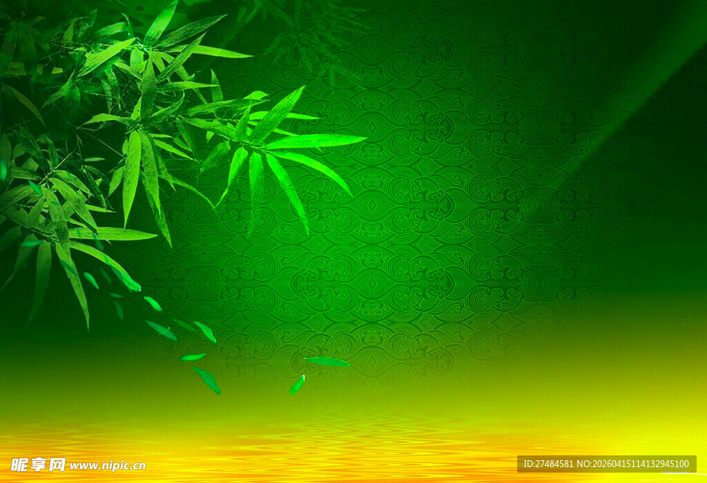 翠绿竹林背景图