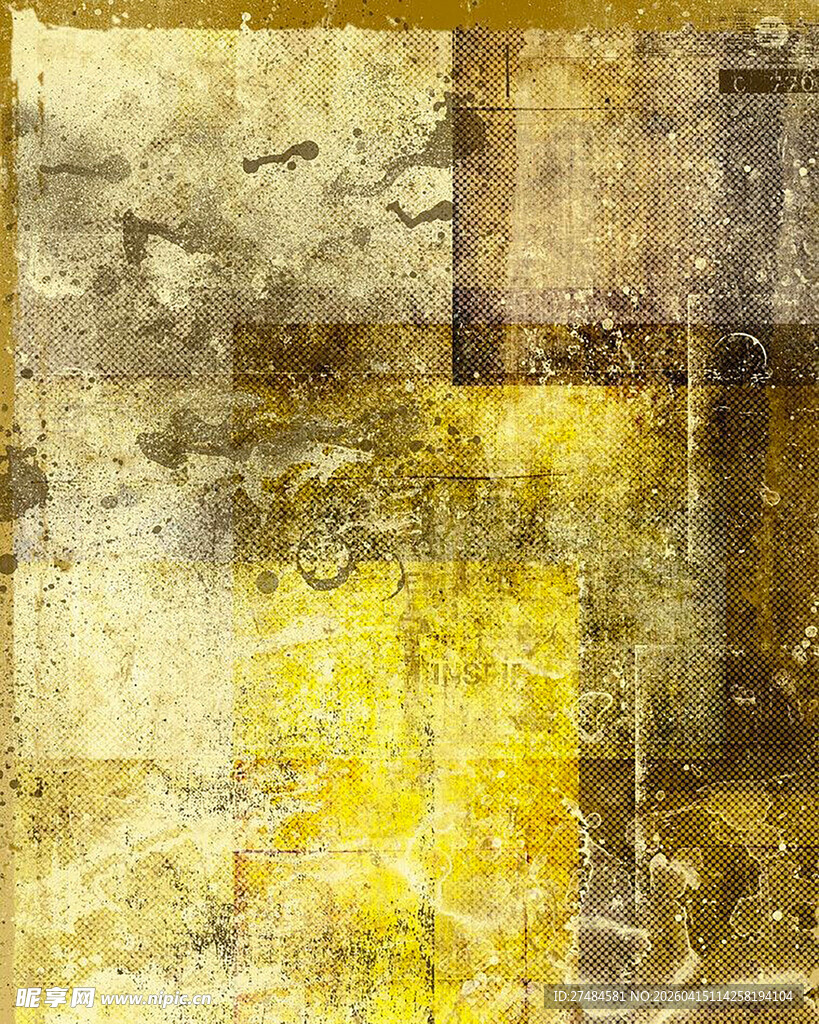 复古黄棕抽象纹理背景图