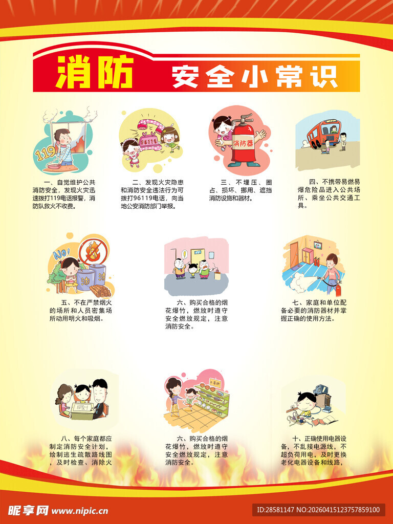 消防安全小常识海报