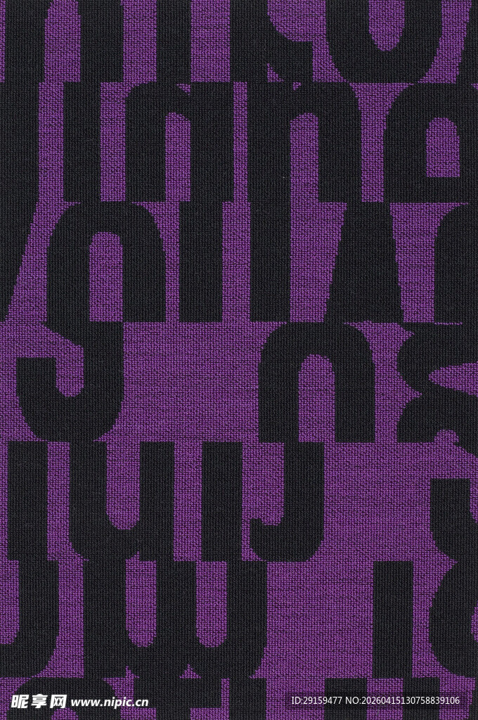 紫色底黑色字母图案背景