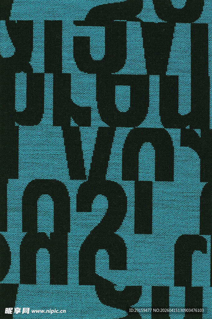 蓝色背景上的黑色字母图案