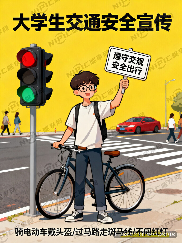 大学生 交通安全宣传图
