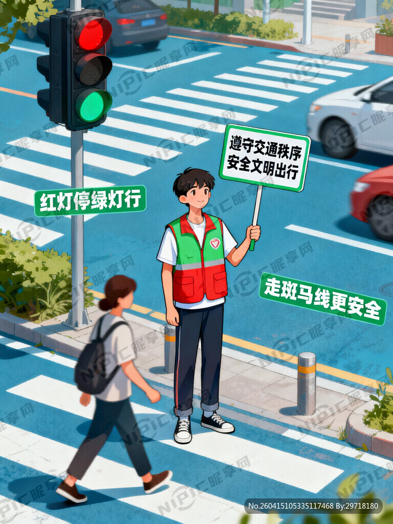 大学生 交通秩序宣传图