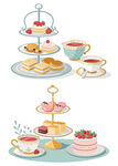 精致下午茶甜点与茶具