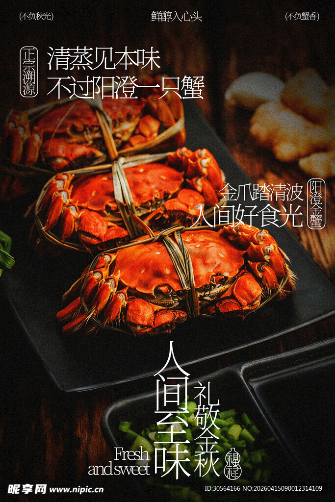 阳澄湖大闸蟹美食海报