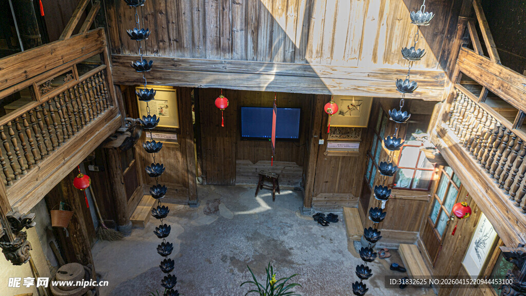 中式古建庭院灯笼景观