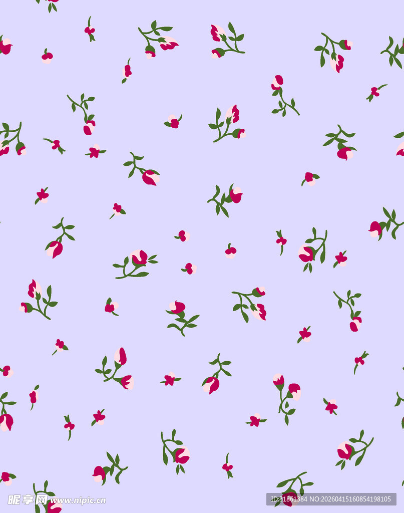 淡紫色底小碎花图案