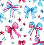 水彩风蝴蝶结星星图案