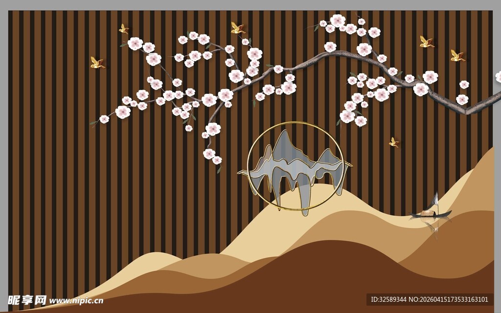 中式山水花鸟装饰画