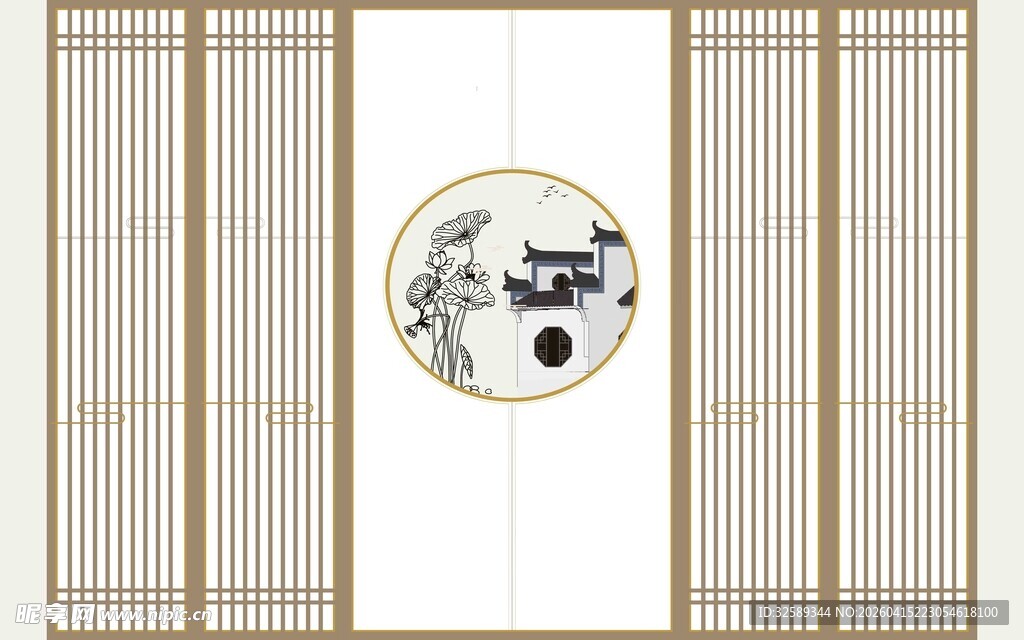 中式古典屏风装饰图案