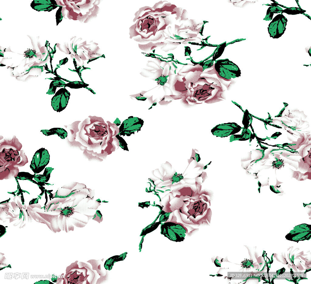 粉色玫瑰花卉图案背景