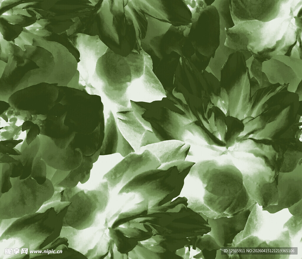 墨绿花卉纹理图案