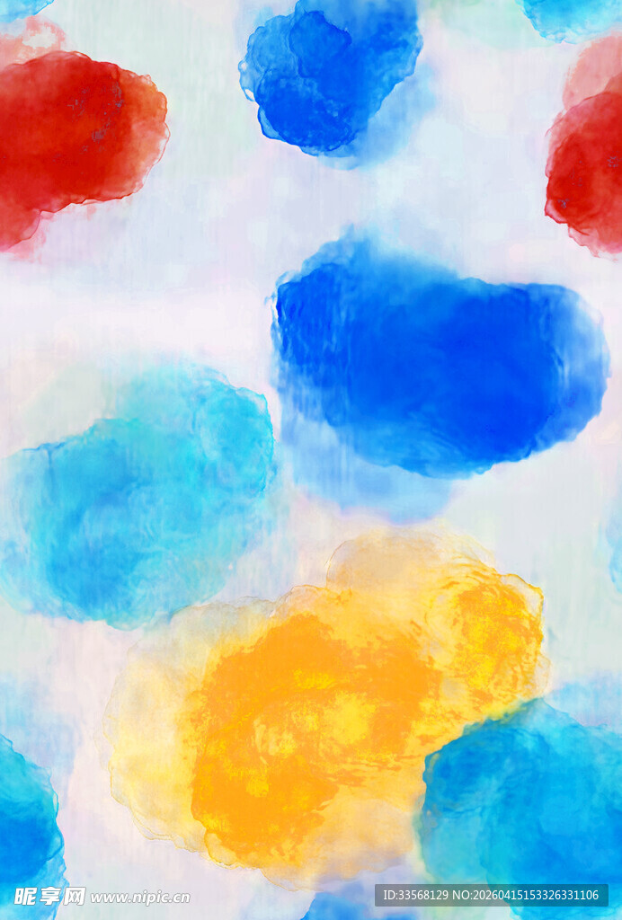 多彩水彩抽象色块图案