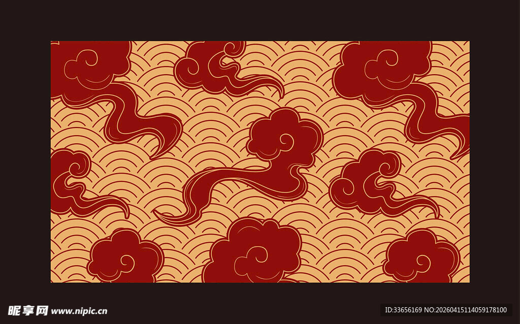 中式云纹图案背景设计