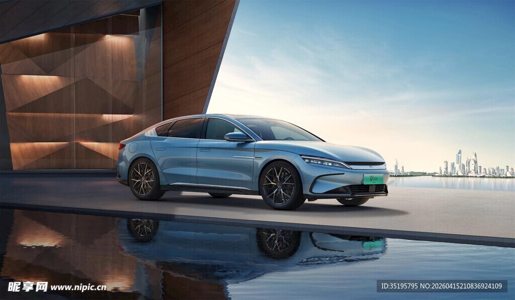 时尚电动轿车外观展示