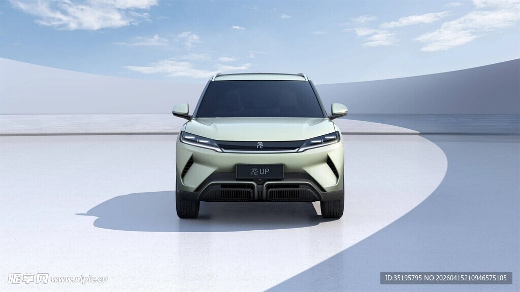 未来感十足的白色新能源汽车