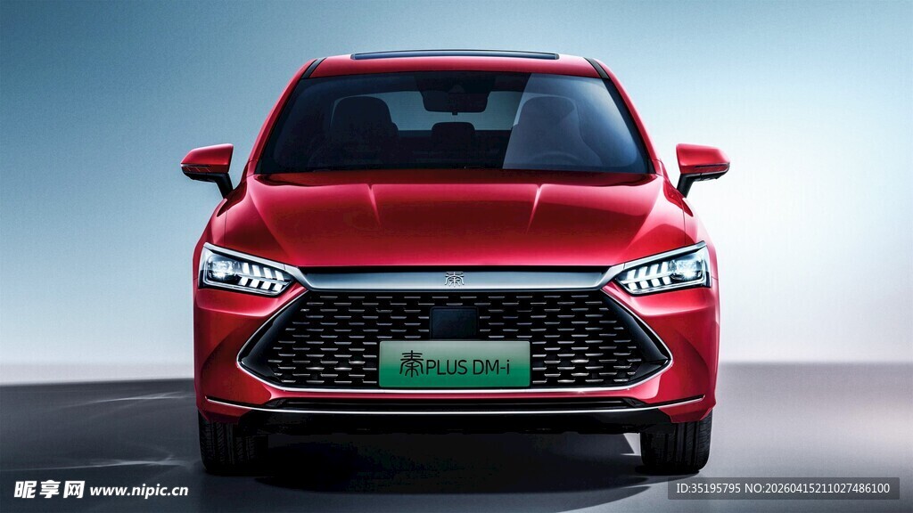 红色时尚新能源SUV汽车