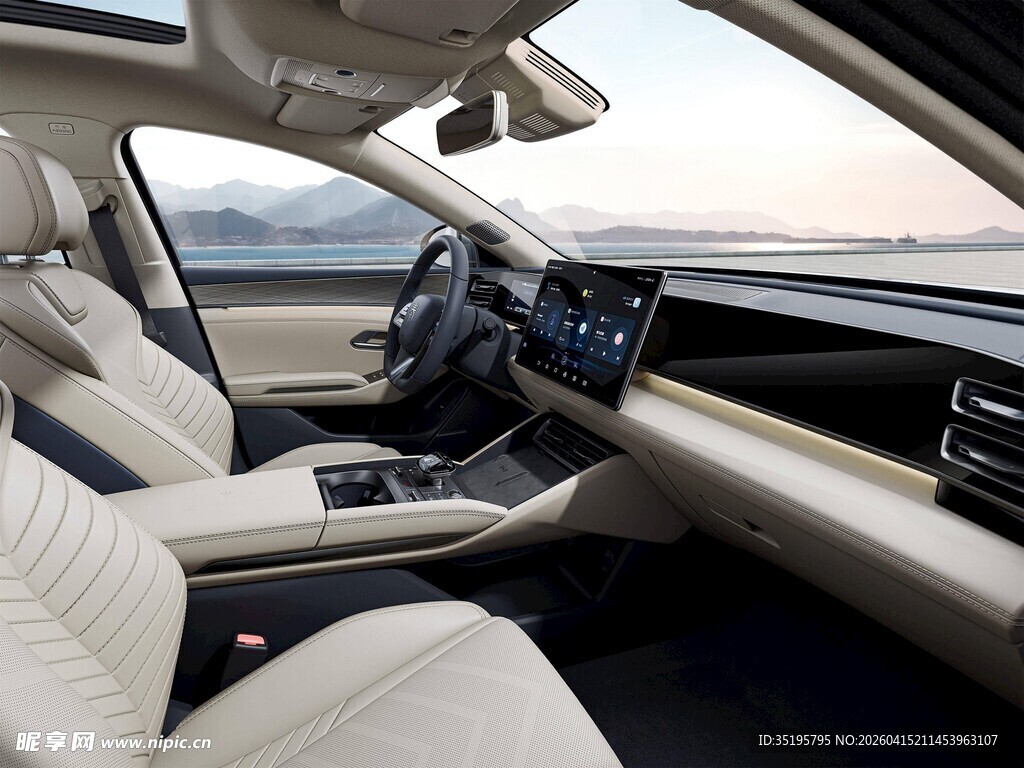 豪华汽车内部精致内饰展示