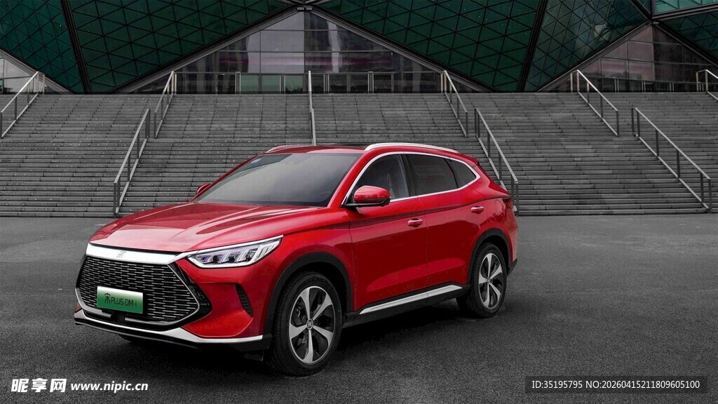 红色动感SUV汽车展示