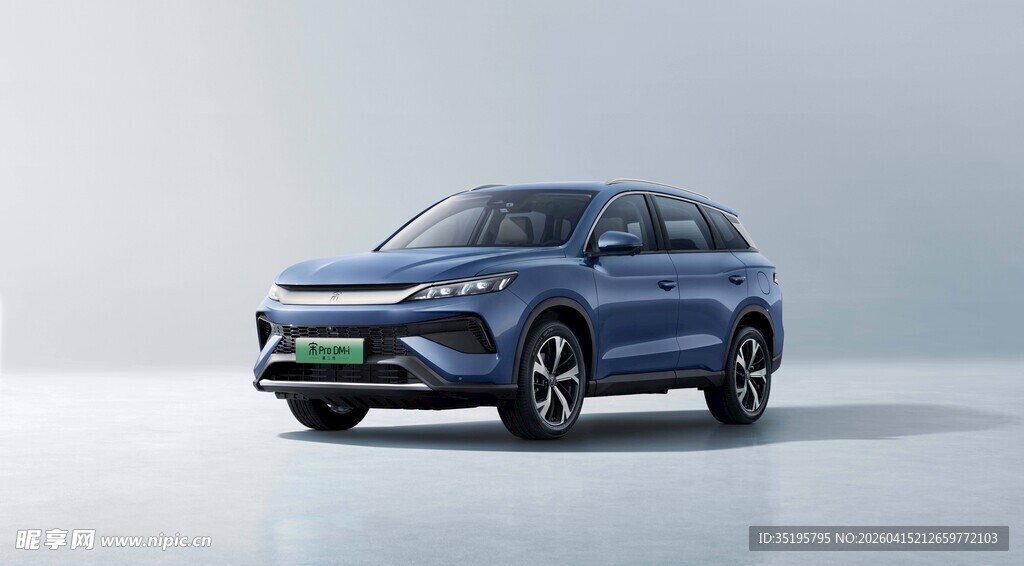 蓝色时尚新能源SUV汽车