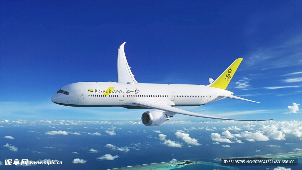 翱翔蓝天的民航客机