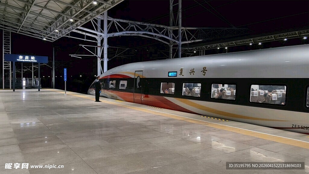 高铁站台上的列车