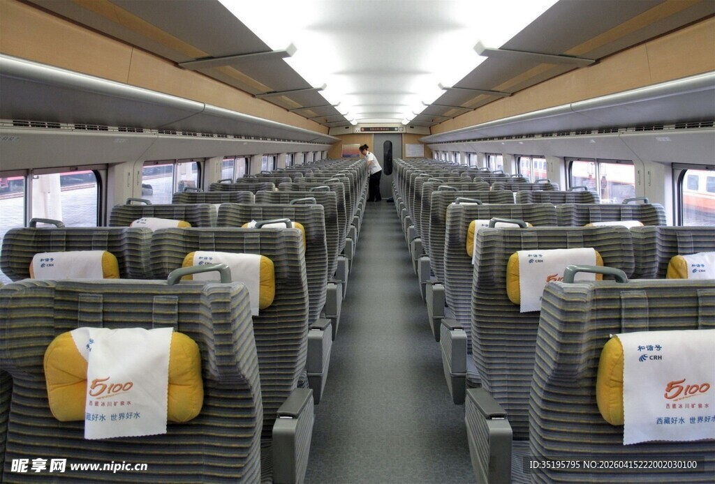 高铁车厢内部座位场景