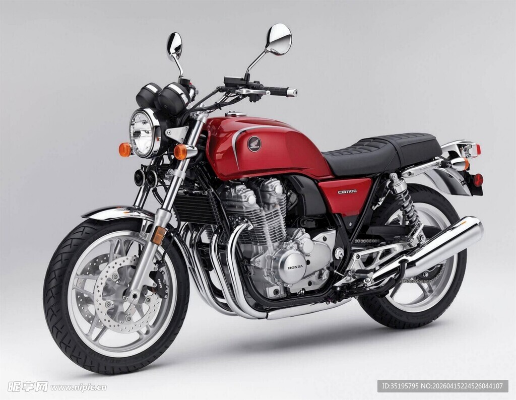 复古红摩托车展示