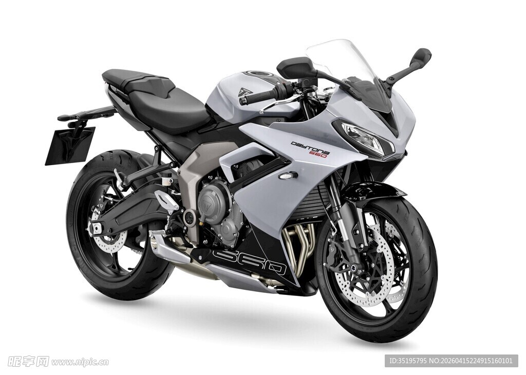 银灰色酷炫运动摩托车