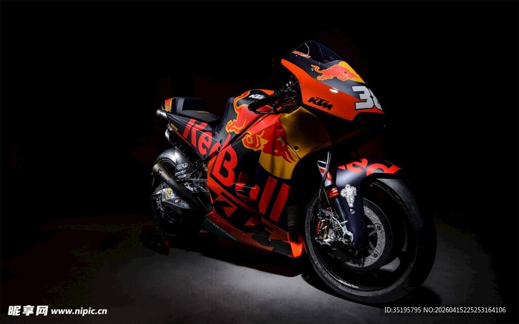 炫酷红色摩托车特写