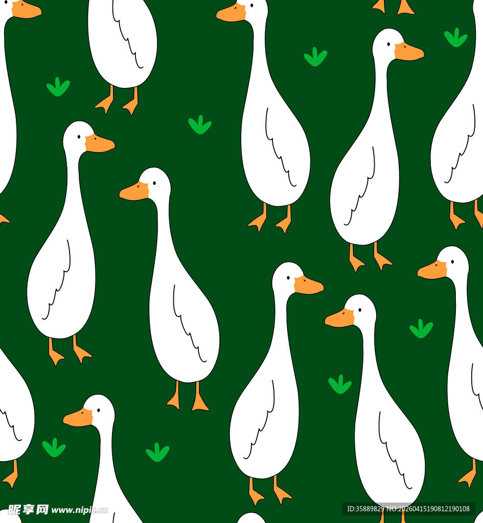 草地鸭 数码印花