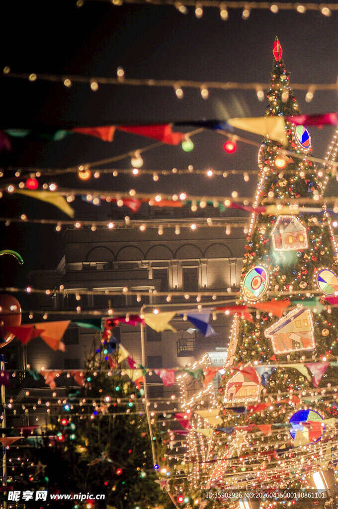 节日装饰场景绚烂灯光