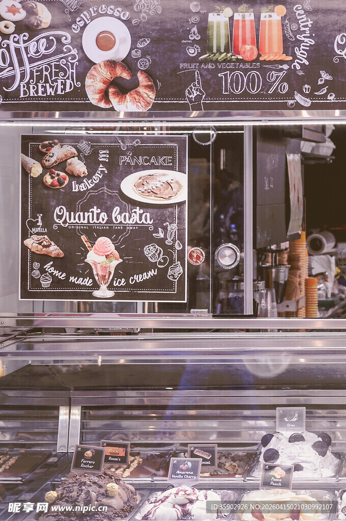 复古风食品售卖柜台